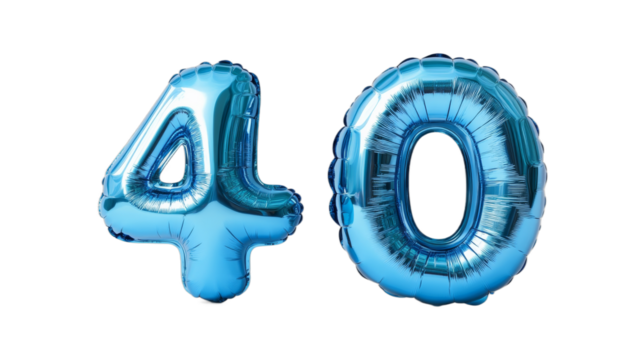 Milestone birthday with blue balloons