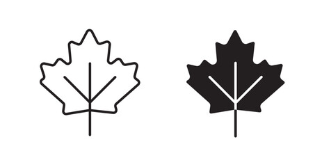 Maple Leaf line icon vector set.