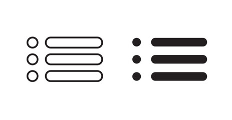 Menu list button line icon vector set.