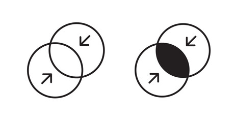 Merge line icon vector set.