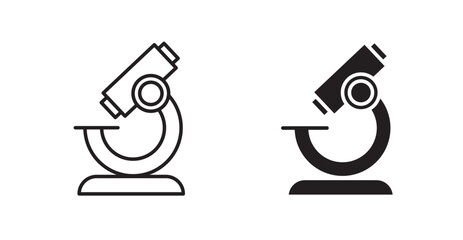 Microscope line icon vector set.