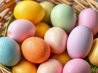 Easter eggs in a basket