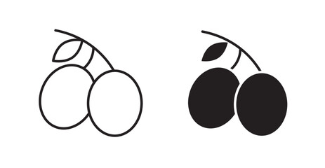 Olive line icon vector set.