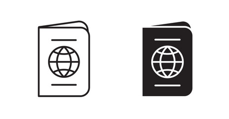 Passport line icon vector set.