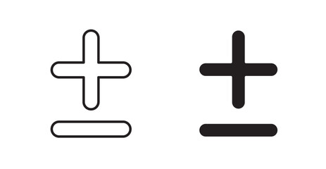 Obraz premium Plus minus line icon vector set.