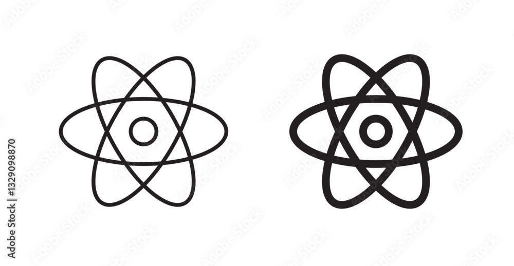 Poster react line icon vector set.