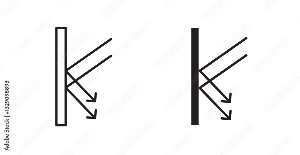 Poster reflect line icon vector set.