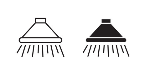 Shower down line icon vector set.