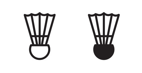 Shuttlecock line icon vector set.