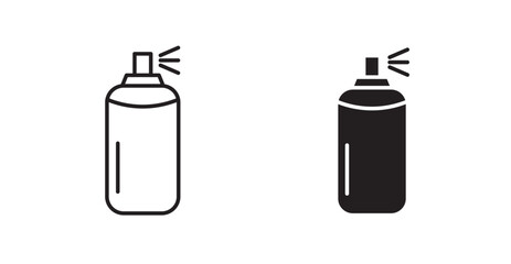 Spray can line icon vector set.