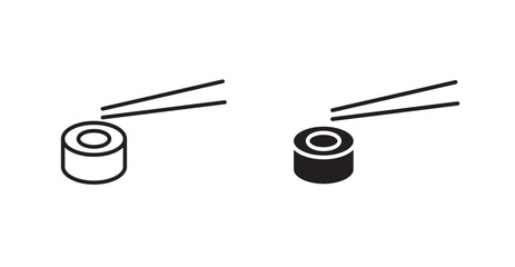 Sushi line icon vector set.