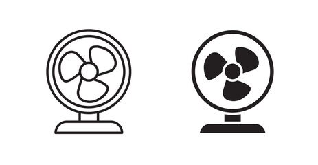 Table Fan line icon vector set.