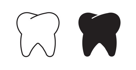 Teeth line icon vector set.