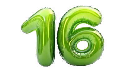 Green birthday number balloons
