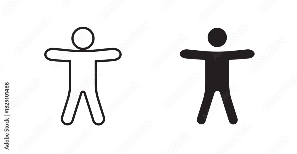 Aufkleber universal access line icon vector set.