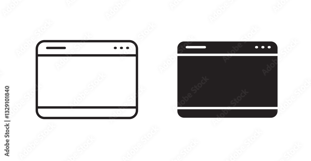Poster window line icon vector set.