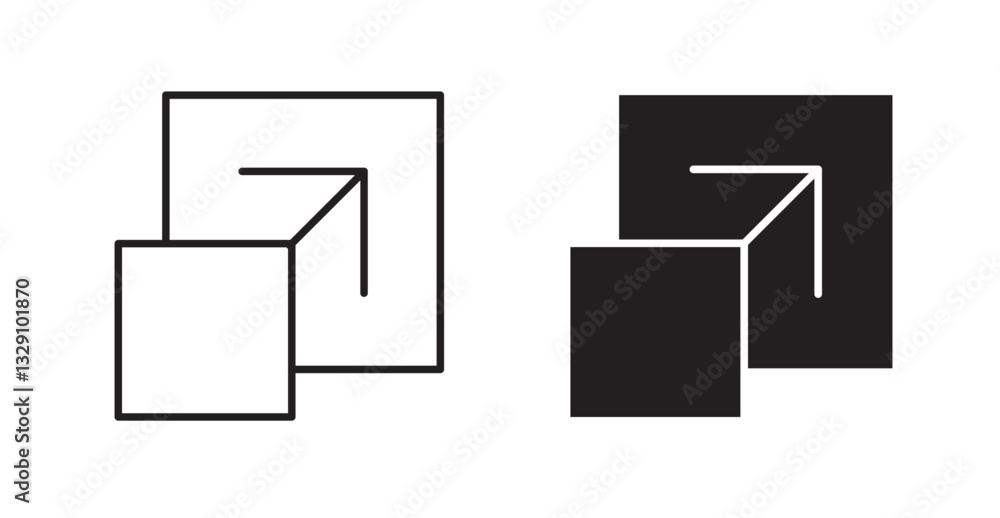 Aufkleber window maximize line icon vector set.