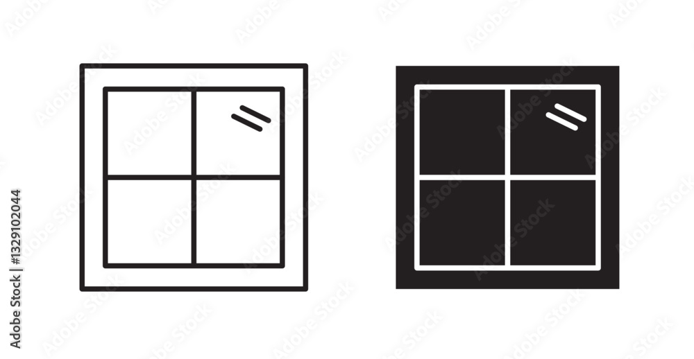 Poster window line icon vector set.
