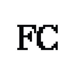 FC monogram logo design letter text name symbol monochrome logotype alphabet character simple logo