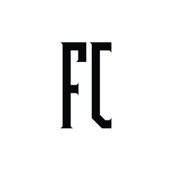 FC monogram logo design letter text name symbol monochrome logotype alphabet character simple logo