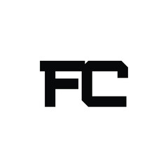 FC monogram logo design letter text name symbol monochrome logotype alphabet character simple logo