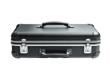 A Sleek Black Vintage Suitcase Ready For A Grand Adventure Against A Clean Isolated on Transparent Background