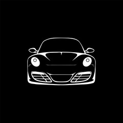 Hand drawn car outline vector image. Vehicle art.