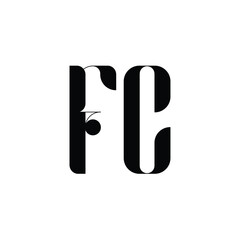 FC monogram logo design letter text name symbol monochrome logotype alphabet character simple logo