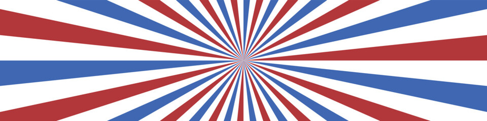 Explosion barber background with red, blue and white stripes - vector illustration