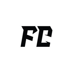 FC monogram logo design letter text name symbol monochrome logotype alphabet character simple logo