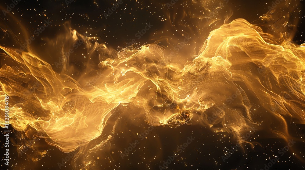 Canvas Prints an abstract image of a swirling, glowing gold light.