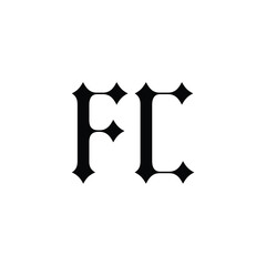 FC monogram logo design letter text name symbol monochrome logotype alphabet character simple logo