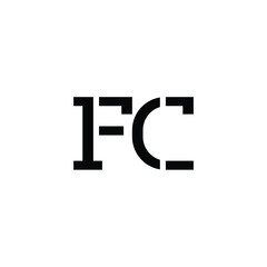 FC monogram logo design letter text name symbol monochrome logotype alphabet character simple logo