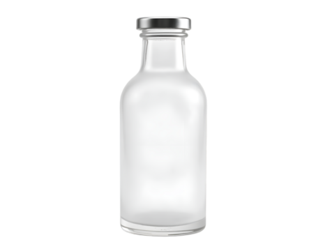 Glass bottle mockup isolated on transparent background