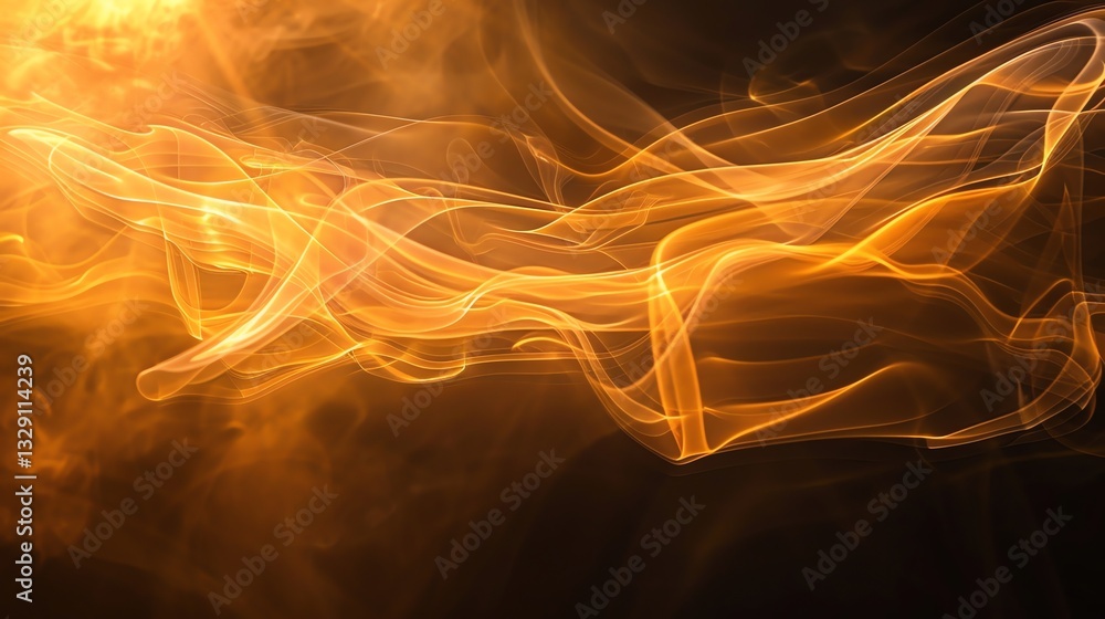 Canvas Prints an abstract image of flowing, glowing gold light.