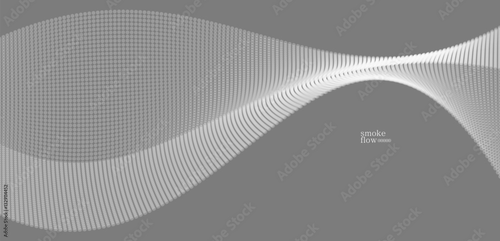 Poster abstract vector smoke background, wave of flowing circles particles, grey abstract illustration, smo