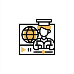 vector illustration of a man with a suitcase