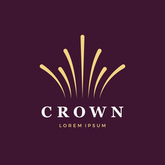 Geometric Crown Logo Design. Firework Symbol Crown.