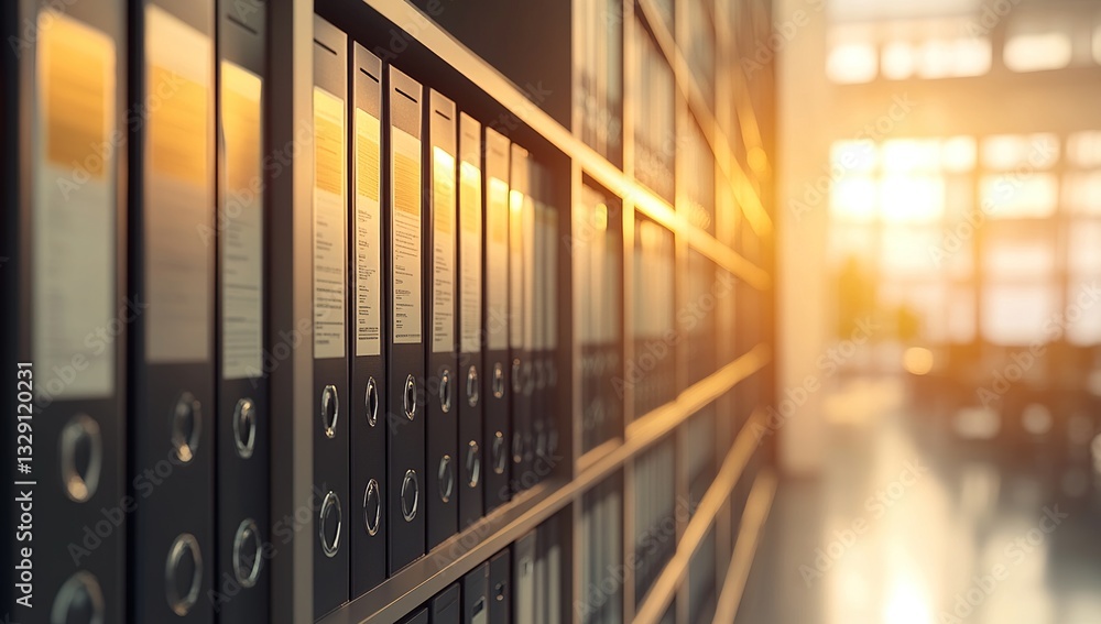 Poster organized files in office cabinets, efficiently storing documents for secure access and quick retrie