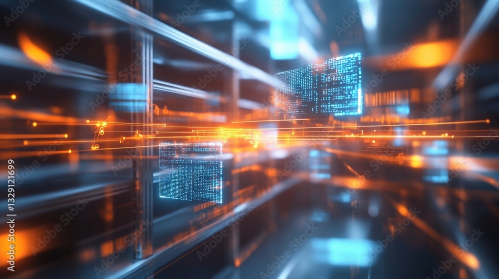 Poster dynamic data visualization digital environment digital art futuristic abstract concept technology sh