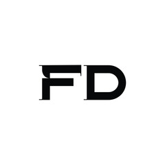 FD monogram logo design letter text name symbol monochrome logotype alphabet character simple logo