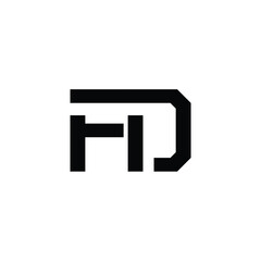 FD monogram logo design letter text name symbol monochrome logotype alphabet character simple logo