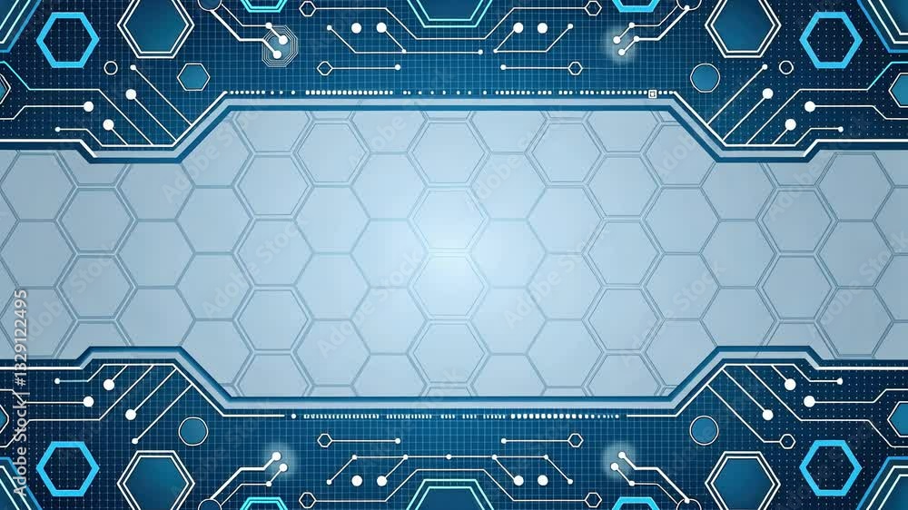 Poster Futuristic and technology background concept, Futuristic tech background with hexagonal patterns