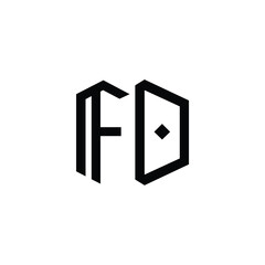 FD monogram logo design letter text name symbol monochrome logotype alphabet character simple logo