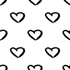Seamless pattern with hand drawn heart doodle for decorative print, wrapping paper, greeting cards and fabric