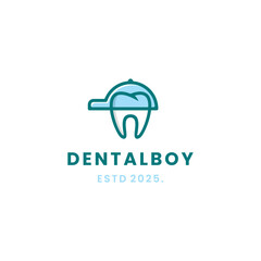 Naklejka premium Kids Dental logo Vector, Boys Dental Logo With Hat Icon Symbol, Good For Dental Clinic Logo sign