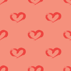 Seamless pattern with hand drawn heart doodle for decorative print, wrapping paper, greeting cards and fabric