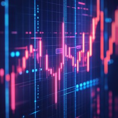 Fototapeta premium Economy business gradient background. Abstract data visualization with vibrant colors showing financial market trends and analytics.