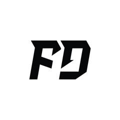 FD monogram logo design letter text name symbol monochrome logotype alphabet character simple logo