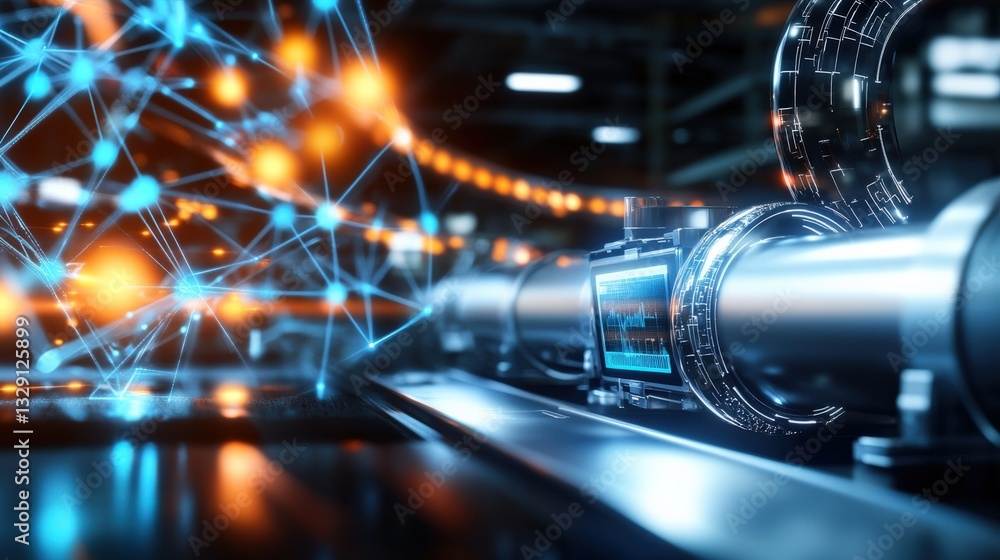 Aufkleber innovative technology integration enhances industrial processes in modern factories futuristic setti